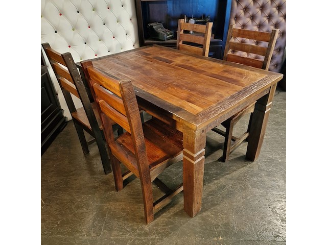 Eetkamerset chesterfield, chesterfield, bruin - afbeelding 1 van  5