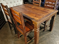 Eetkamerset chesterfield, chesterfield, bruin - afbeelding 1 van  5