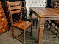 Eetkamerset chesterfield, chesterfield, bruin - afbeelding 4 van  5