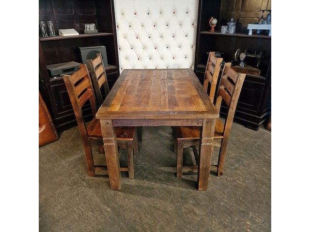 Eetkamerset chesterfield, chesterfield, bruin - afbeelding 5 van  5