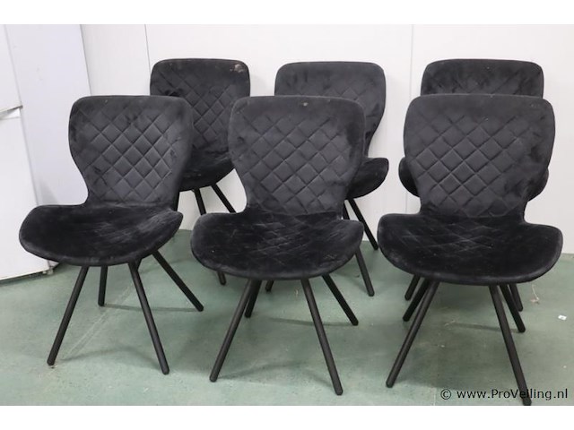 Eetkamerstoel - gestoffeerd - 6 stuks - afbeelding 1 van  7