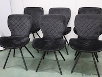 Eetkamerstoel - gestoffeerd - 6 stuks