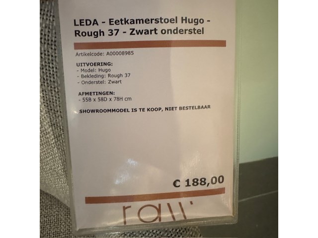 Eetkamerstoel, leda, hugo - afbeelding 2 van  5