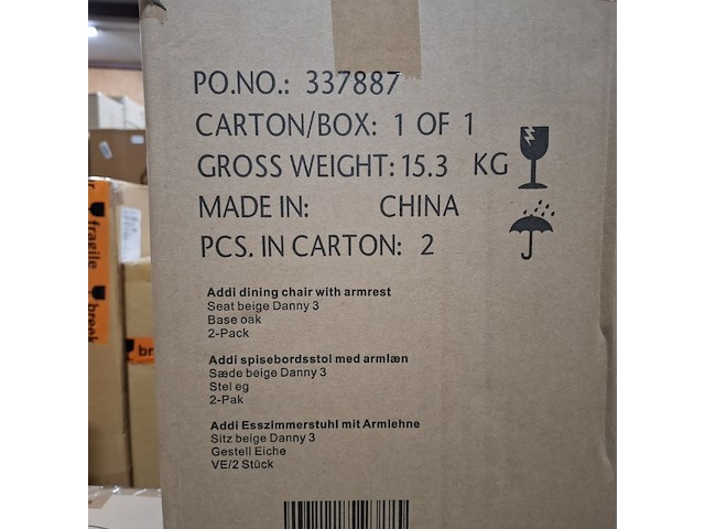 Eetkamerstoel met armleuning, furniqs, addi, seat beige danny 3 - afbeelding 6 van  6