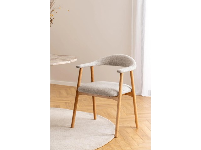 Eetkamerstoel met armleuning, furniqs, addi, seat beige danny 3 - afbeelding 1 van  6