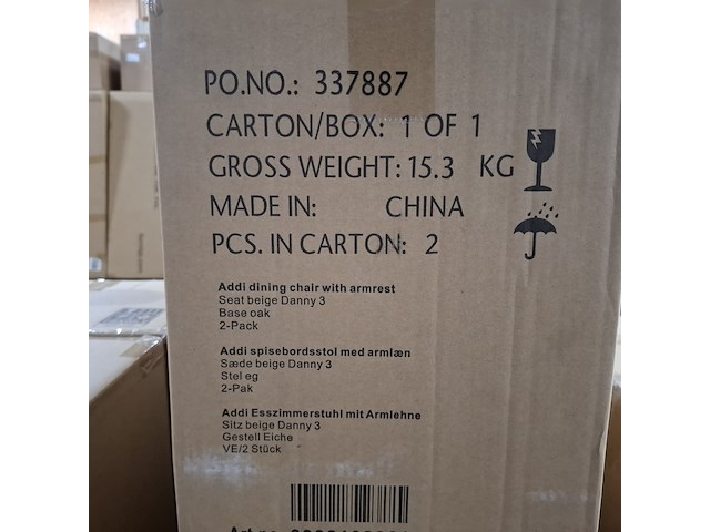 Eetkamerstoel met armleuning, furniqs, addi, seat beige danny 3 - afbeelding 6 van  6