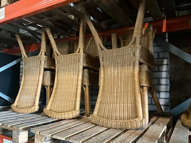 Eetkamerstoel rotan (9x) - afbeelding 2 van  3