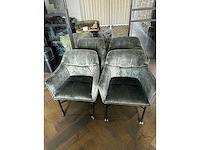 Eetkamerstoel velvet green (4x) - afbeelding 1 van  7