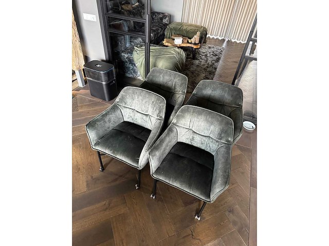 Eetkamerstoel velvet green (4x) - afbeelding 3 van  7