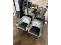 Eetkamerstoel velvet green (4x) - afbeelding 3 van  7