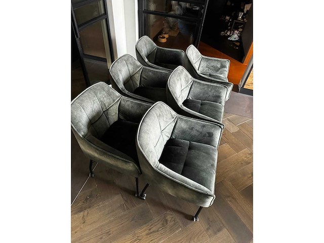 Eetkamerstoel velvet green (4x) - afbeelding 5 van  7
