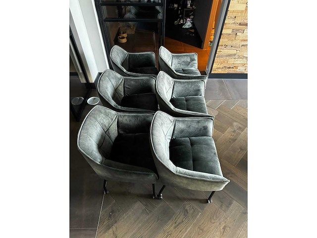 Eetkamerstoel velvet green (4x) - afbeelding 6 van  7