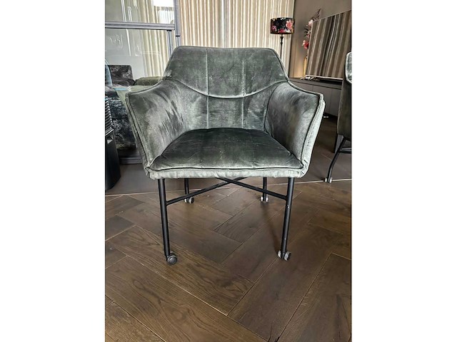 Eetkamerstoel velvet green (6x) - afbeelding 2 van  7