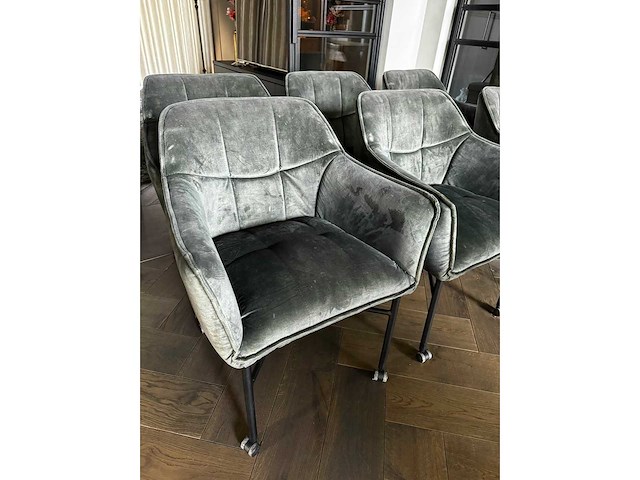 Eetkamerstoel velvet green (6x) - afbeelding 7 van  7