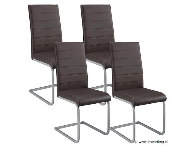 Eetkamerstoelen 4-delig vegas bruin - afbeelding 1 van  10