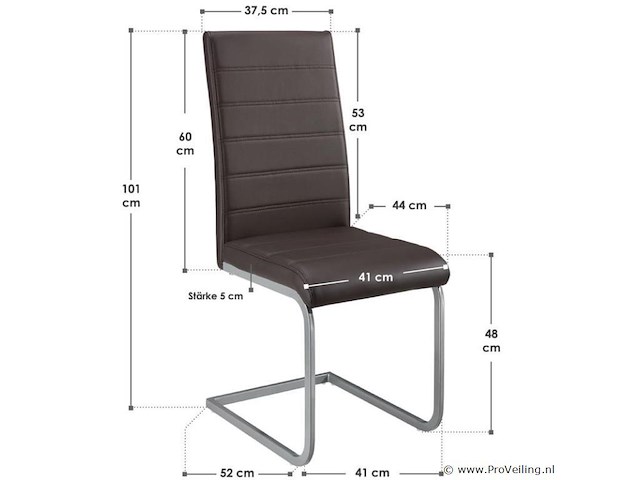 Eetkamerstoelen 4-delig vegas bruin - afbeelding 2 van  10