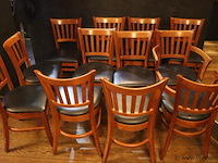 Eetkamerstoelen, hout/leder bekleed - 12 stuks - afbeelding 1 van  6