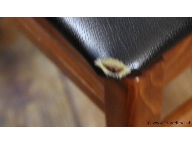 Eetkamerstoelen, hout/leder bekleed - 12 stuks - afbeelding 3 van  6