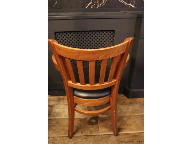Eetkamerstoelen met armleuning, hout/leder bekleed - 6 stuks - afbeelding 5 van  5