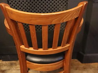 Eetkamerstoelen met armleuning, hout/leder bekleed - 6 stuks - afbeelding 5 van  5