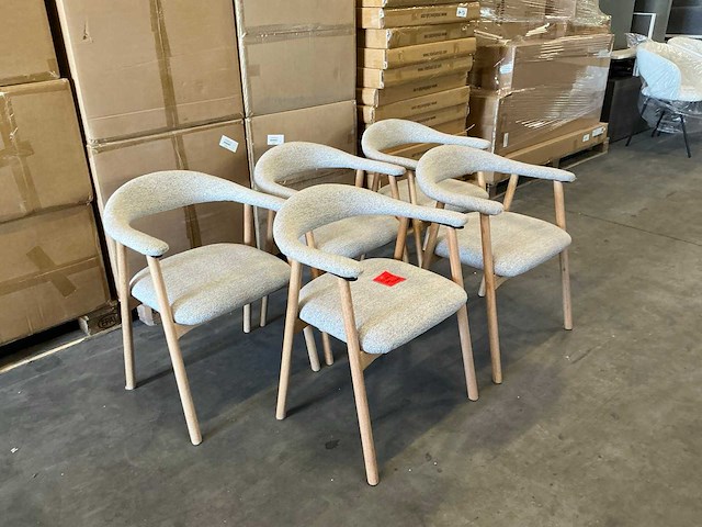 Eetkamerstoelen met armleuning zithoogte 45cm (5x) - afbeelding 2 van  3