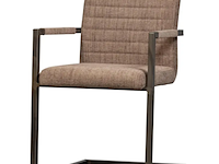 Eetkamerstoelen woood, bas set van 2, bruin - afbeelding 1 van  1
