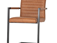 Eetkamerstoelen woood, bas set van 2, cognac - afbeelding 2 van  3