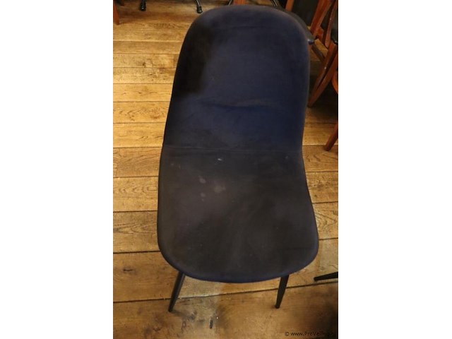 Eetkamerstoelen, zwart gestoffeerd - 8 stuks - afbeelding 2 van  4