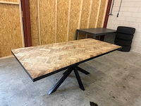 Eetkamertafel - visgraat - 90x200 - afbeelding 1 van  4