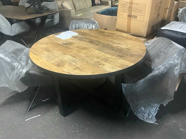 Eetkamertafel 130cm rond - afbeelding 1 van  4