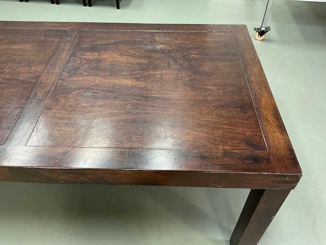 Eetkamertafel 190x100x77,5 cm en stoelen 54x44x100 cm (7x) - afbeelding 6 van  17
