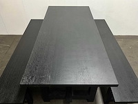 Eetkamertafel 200x90x75 cm met banken - afbeelding 4 van  7