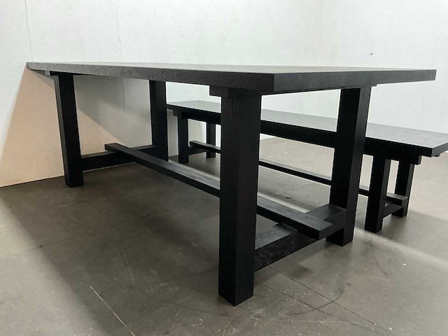 Eetkamertafel 200x90x75 cm met banken - afbeelding 6 van  7