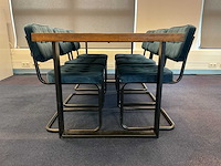 Eetkamertafel 200x90x77 cm en zes eetkamerstoelen - afbeelding 2 van  6