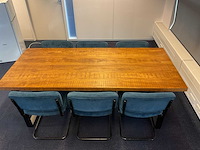 Eetkamertafel 200x90x77 cm en zes eetkamerstoelen - afbeelding 3 van  6