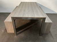 Eetkamertafel 200x91x75 cm met banken - afbeelding 1 van  12