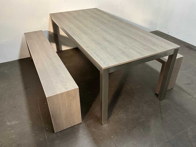 Eetkamertafel 200x91x75 cm met banken - afbeelding 5 van  12