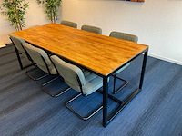 Eetkamertafel 220x95x57 cm en zes eetkamerstoelen - afbeelding 3 van  7