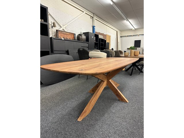Eetkamertafel acacia deensovaal 240cm, eleonora, naturel - afbeelding 1 van  5