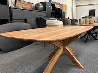 Eetkamertafel acacia deensovaal 240cm, eleonora, naturel - afbeelding 1 van  5