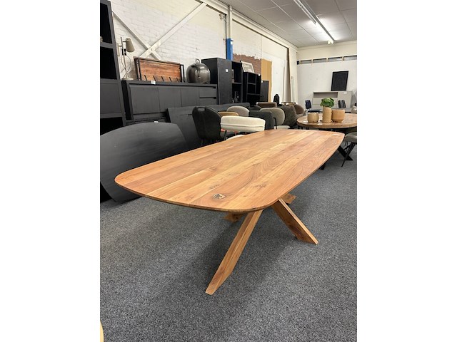 Eetkamertafel acacia deensovaal 240cm, eleonora, naturel - afbeelding 5 van  5