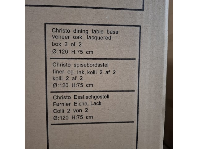 Eetkamertafel, actona, cristo, veneer oak, lacquered - afbeelding 8 van  8