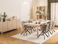 Eetkamertafel, actona, linley dining table, top white pigmented oiled oak veneer, base white pigmented oiled oak - afbeelding 4 van  6