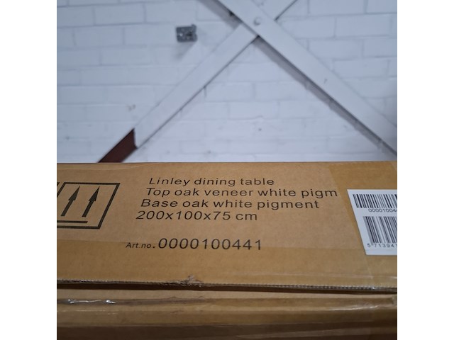 Eetkamertafel, actona, linley dining table, top white pigmented oiled oak veneer, base white pigmented oiled oak - afbeelding 6 van  6