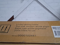 Eetkamertafel, actona, linley dining table, top white pigmented oiled oak veneer, base white pigmented oiled oak - afbeelding 6 van  6