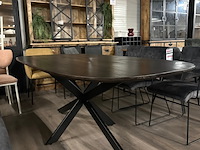 Eetkamertafel alexandra deens ovaal 200cm, mango, zwart - afbeelding 1 van  6
