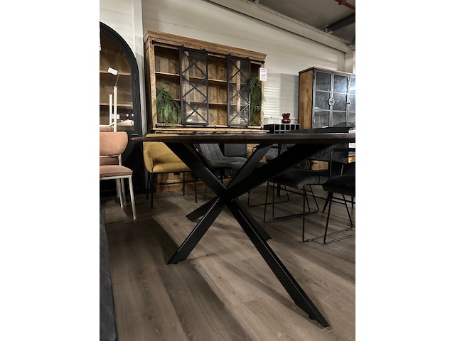 Eetkamertafel alexandra deens ovaal 200cm, mango, zwart - afbeelding 2 van  6