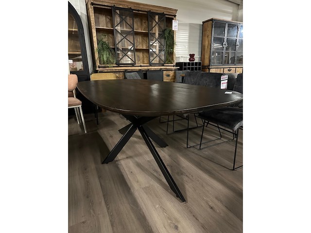 Eetkamertafel alexandra deens ovaal 200cm, mango, zwart - afbeelding 3 van  6