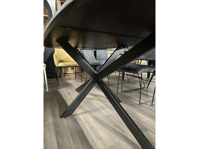 Eetkamertafel alexandra deens ovaal 200cm, mango, zwart - afbeelding 4 van  6