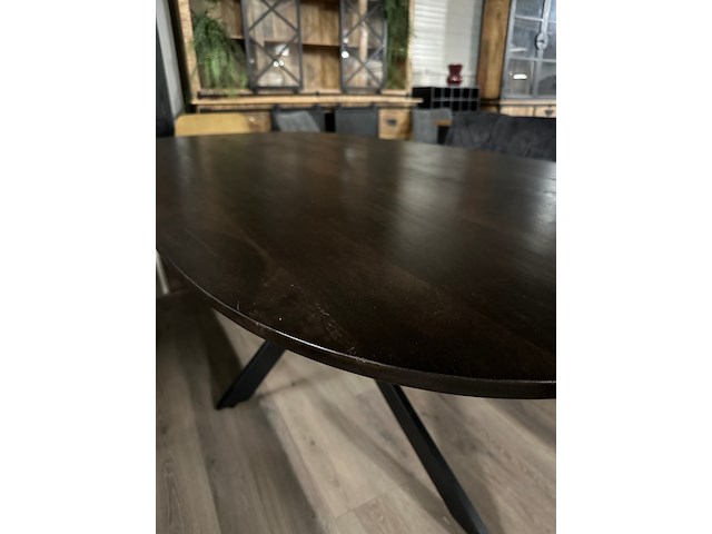 Eetkamertafel alexandra deens ovaal 200cm, mango, zwart - afbeelding 5 van  6
